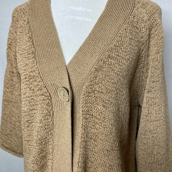 BIRCH HILL Beige/ Tan 3/4 Length Sleeve Sweater Size Large - Picture 4 of 9